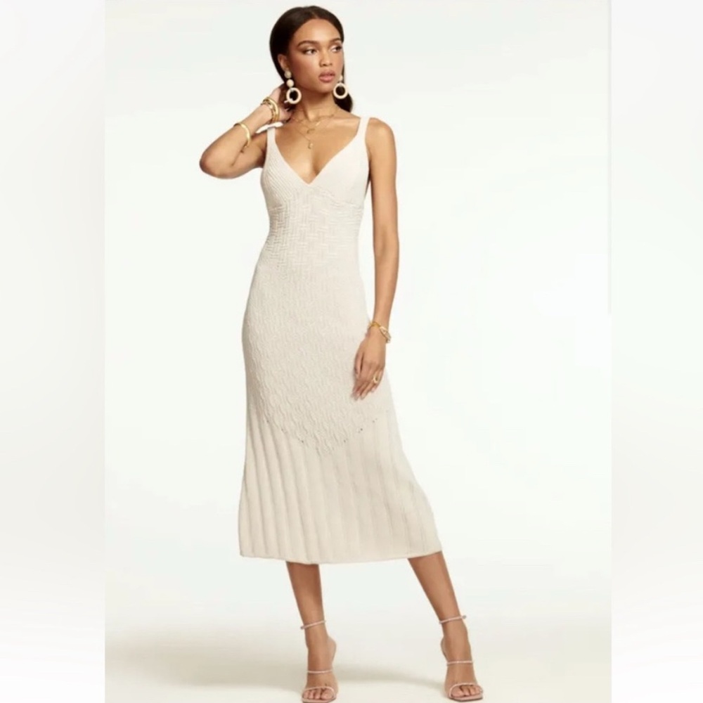 Ramy Brook Donovan Knot Midi Dress in Beige/Sand